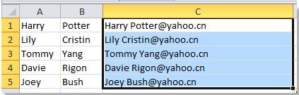 Hướng dẫn cách tạo email từ danh sách tên trong Excel